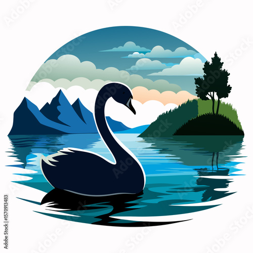 swans on the lake