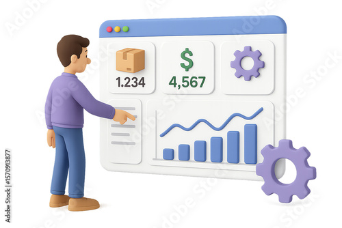 Isolated Ecommerce Online Shop 3D Render Icon Illustration