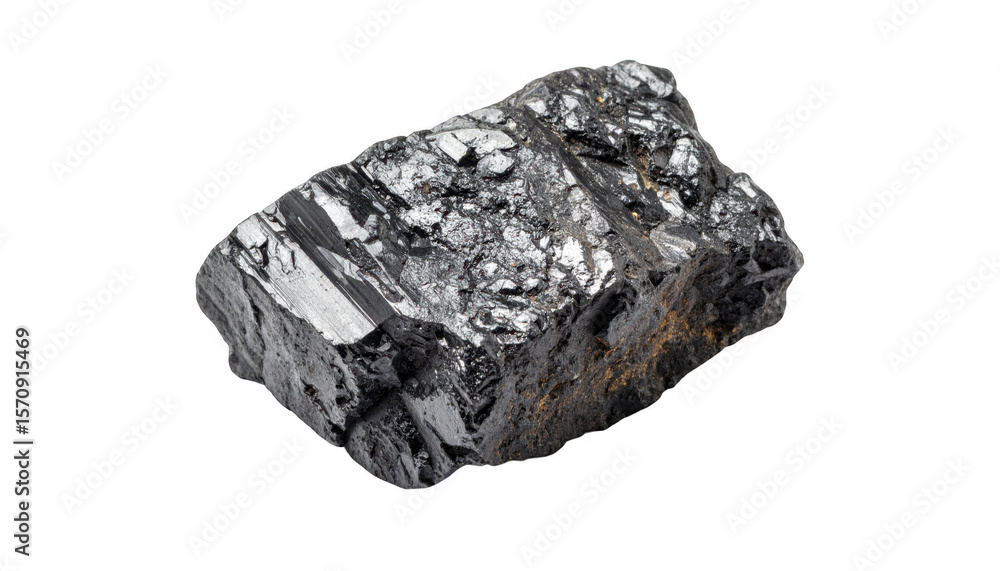Fototapeta premium Coal specimen isolated on transparent background