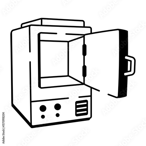 A sketchy style icon of an electric kiln device
