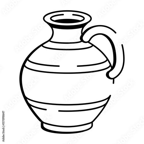  A drawing style icon depicting an earthen jug
