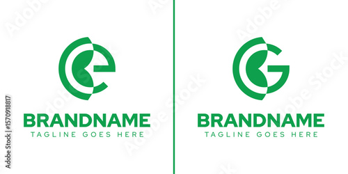 Letter E G BE BG Leaf Logo, symbolizing growth, nature, and sustainability