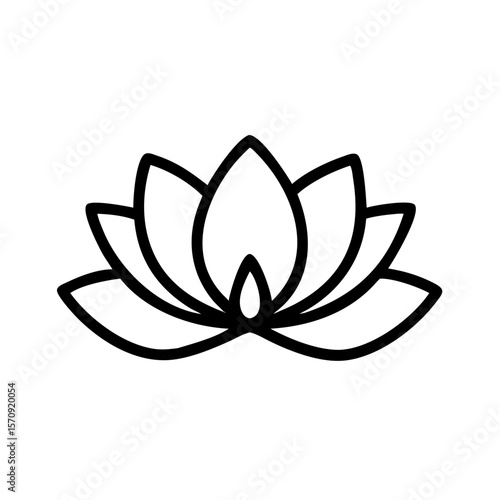 Water lily icon in minimalist design with clean lines  