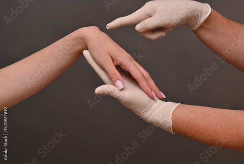 Fototapet Wrist ganglion cyst appears as soft swelling on joint