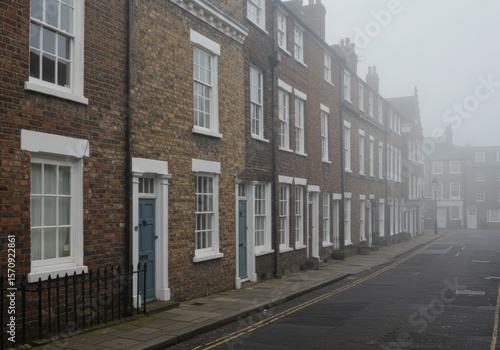Misty Morning on a Historic Brick Street
