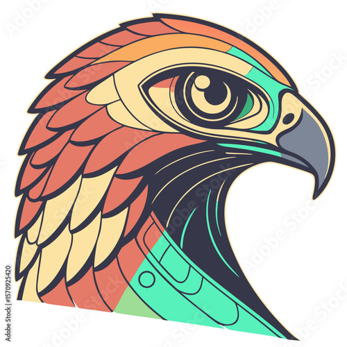 Gradient Shapes Forming Eye in Cybernetic Style – Futuristic Vision Art, Digital Iris Illustration, Neon Biomechanical Design, Synthetic Gaze Concept, Tech-Infused Ocular Art