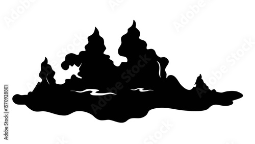Buddha statue vector illustration with serene water reflection and decorative nature elements