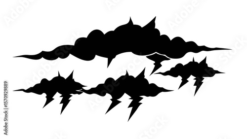 vector silhouette of a Thunder Clouds in sky