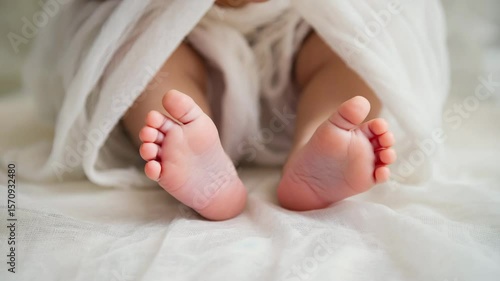 Baby Feet Wrapped in a Soft Blanket, Representing New Life and Gentle Beginnings