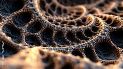 Close-Up of a Natural Fractal Pattern, Representing Complexity and Beauty in Nature