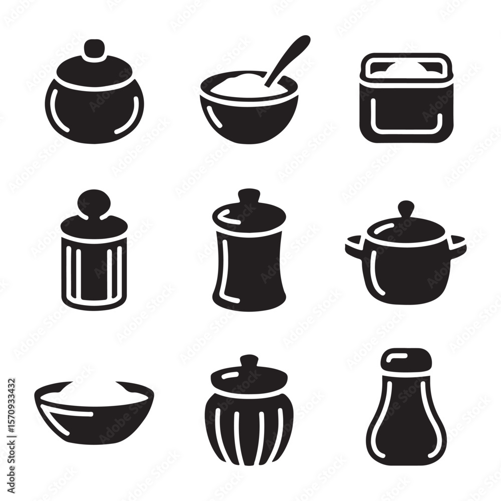 Salt Cellar Icons set Collection
Salt Cellar Icons set Collection