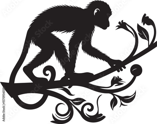 monkey silhouette vector illustration