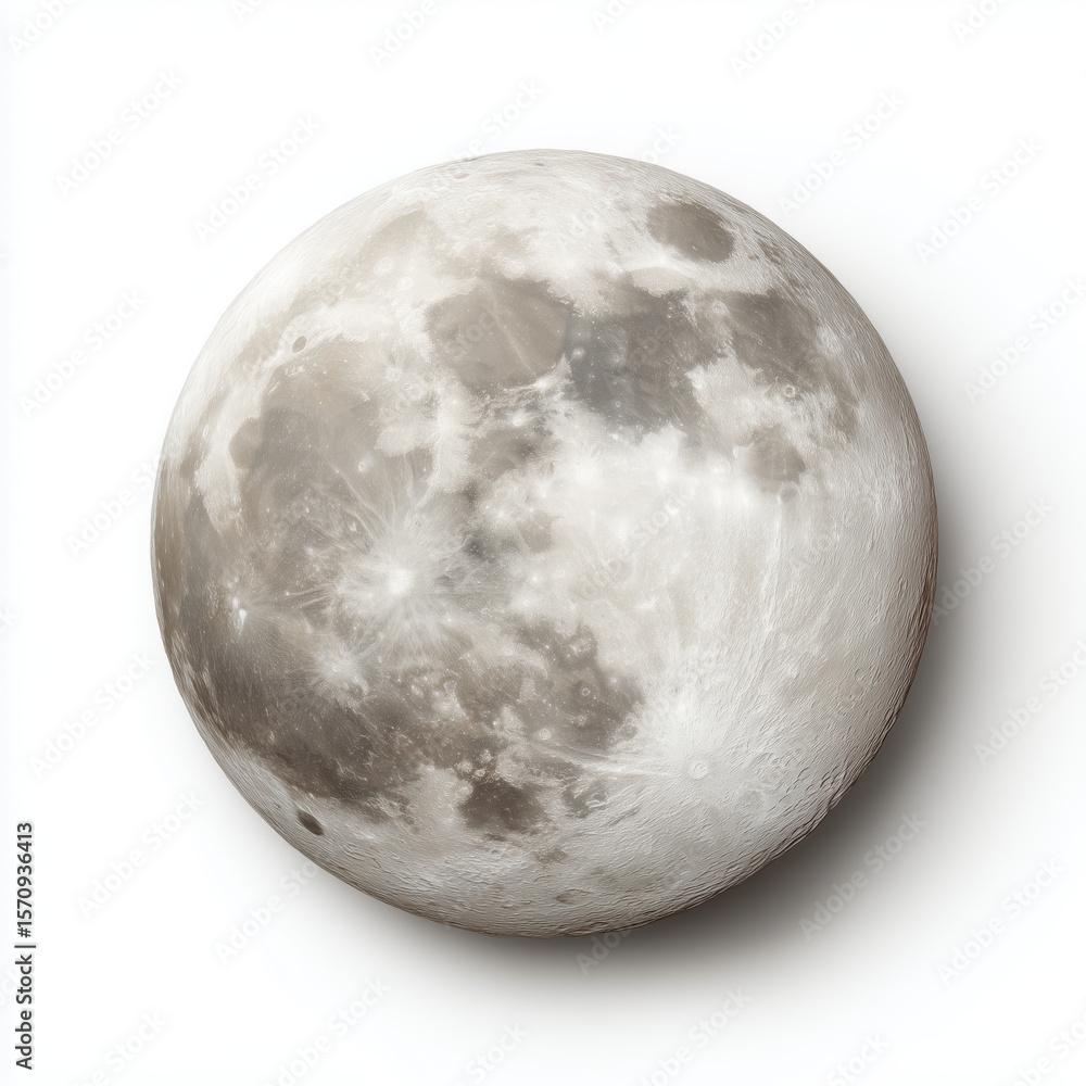 Detailed View of the Moon's Surface , white background cut out PNG Detailed View of the Moon's Surface , white background cut out PNG
