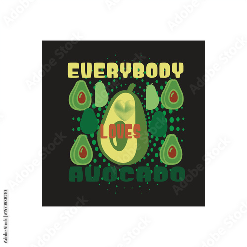 Canvas Print Avocado t-shirtdesign, avocado is favourite fruit to people, everybody likes avo