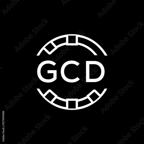 GCD Creative Letter mark Badge Logo Design, GCD Later Logo, Geometric Monogram Logo on Black Background, GCD  Later Logo, Contemporary Minimal Logo for Business Identity.
