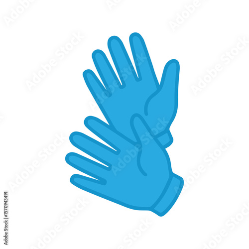 Simple doodle medical gloves icon.