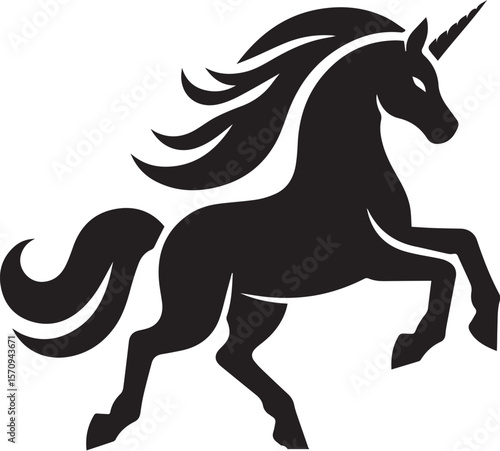 Unicorn horses black vector