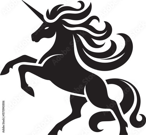 Unicorn horses black vector