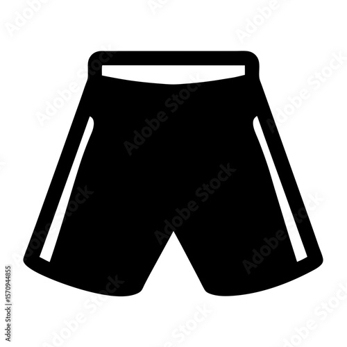 Illustration of black sports shorts clothing item on white background pattern
