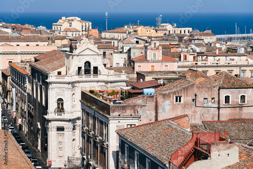Catania, Italy: 06232023: rooftops of Catania, Sicily