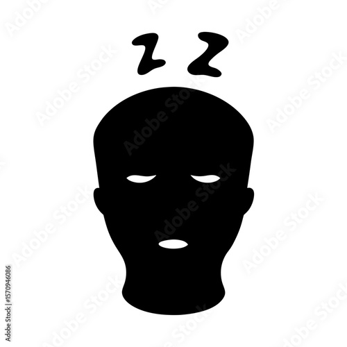 Silhouette of a Sleeping Person with Sleep Symbols Above their Head