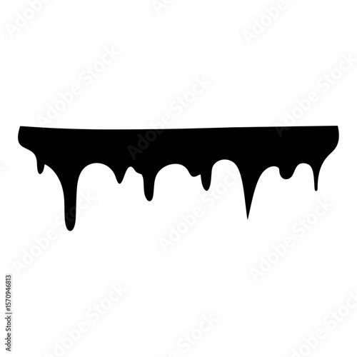 A Single Color Dripping Paint or Ink Element on a White Background