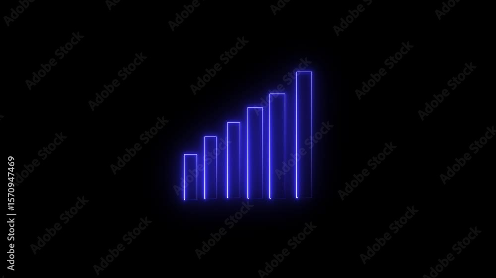 Glowing Neon business growth concept animation. graph icon animated technology concept video Glowing Neon business growth concept animation. graph icon animated technology concept video