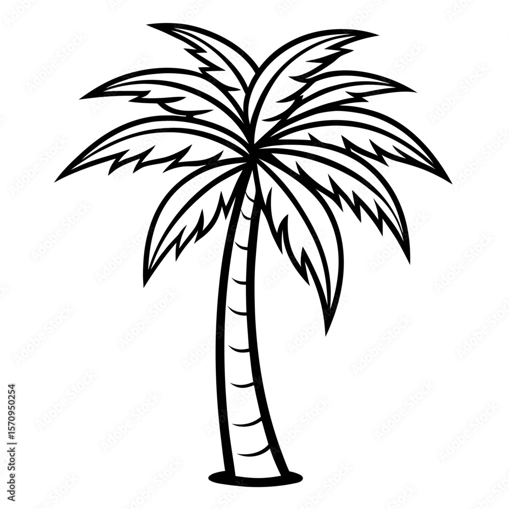Obraz premium palm tree line art