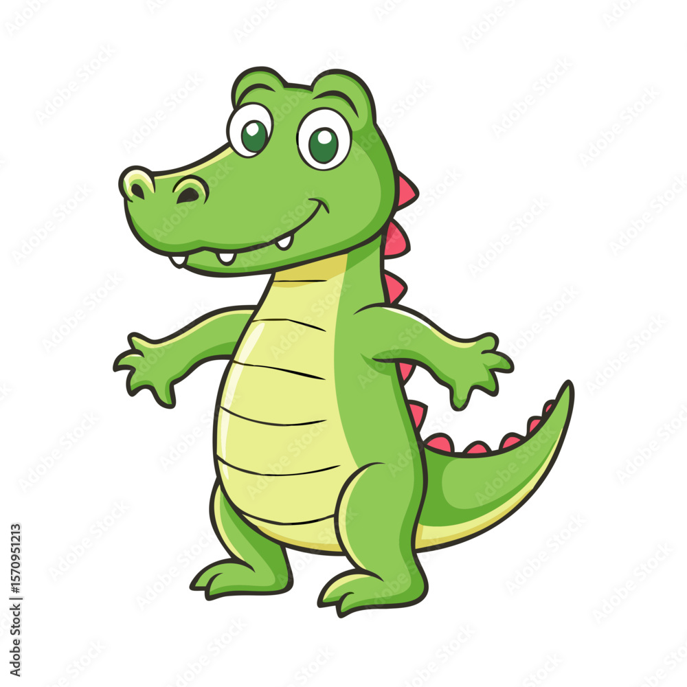 Fototapeta premium Carton happy crocodile standing