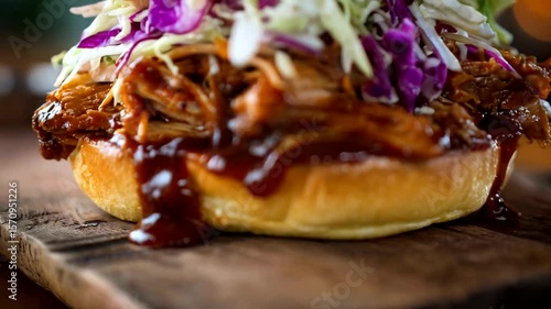 Pulled pork sandwich with coleslaw