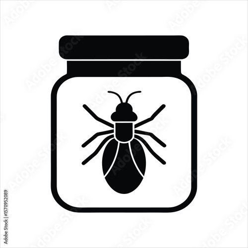 Insect Jar Icon Vector Silhouette