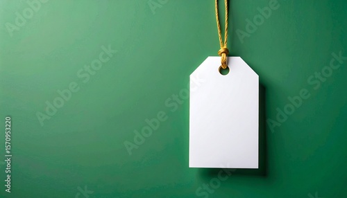 Blank White Tag on a Green ...