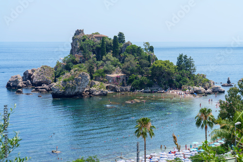 Taormina, Italy - 06232025: Isola Bella in Taormina, Sicily