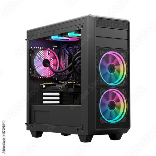 pc on white background