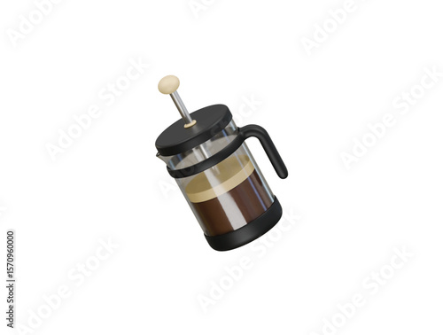 coffee plunger icon 3d illustration render