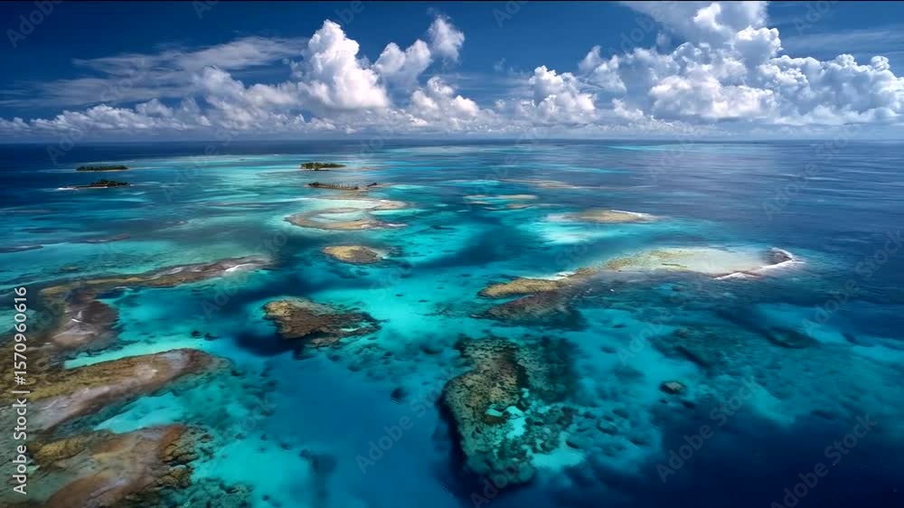 Aerial view of a coral reef archipelago Aerial view of a coral reef archipelago