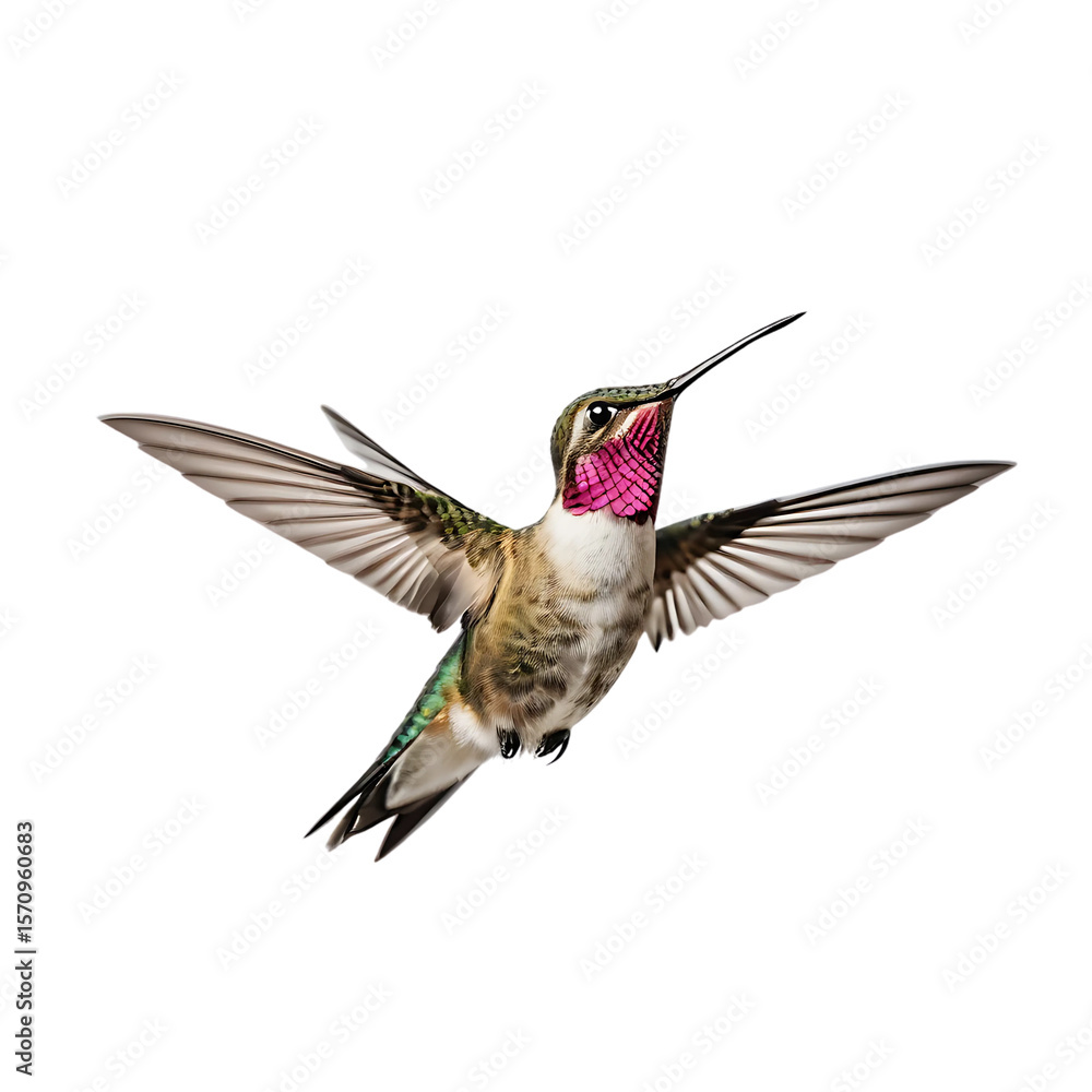 Obraz premium Hummingbird Hovering with Blurred Wing Motion on a transparent background PNG