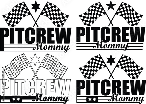 Pit crew mommy vector, Clipart, Silhouette, Vector, icons, illustration, design