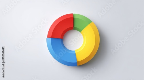 Colorful pie chart on a plain white background, segmented in bold colors with a shadow effect for a clean and visually appealing presentation Free Download Colorful pie chart on a plain white background, segmented in bold colors with a shadow effect for a clean and visually appealing presentation - GFXLoad