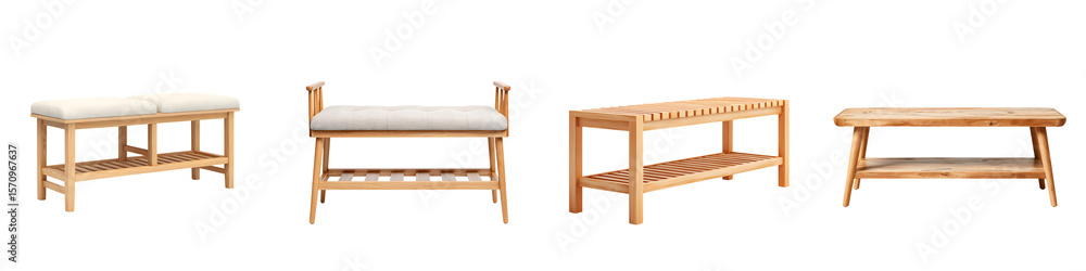 Set of Wooden Benches - Rustic Interior Furniture Set of Wooden Benches - Rustic Interior Furniture