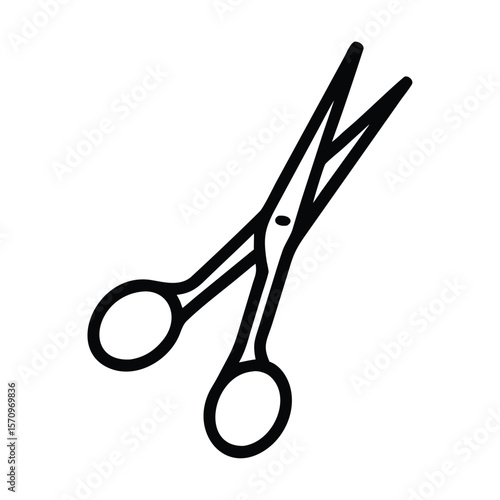 Scissors icon logo isolated on white background isolated