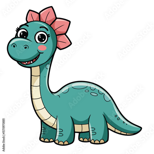  Sauropod dinosaur cartoon vector art
