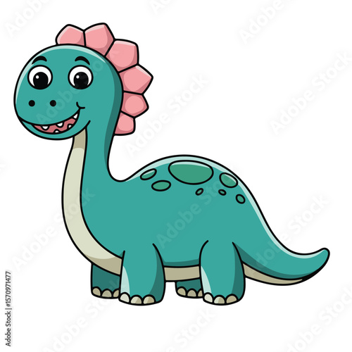  Sauropod dinosaur cartoon vector art