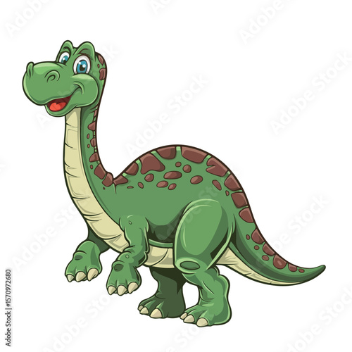  Sauropod dinosaur cartoon vector art