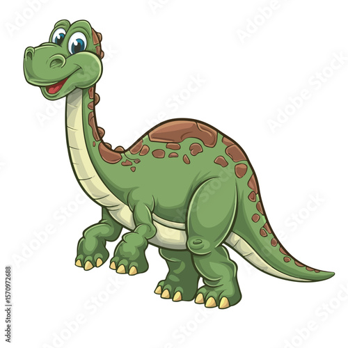  Sauropod dinosaur cartoon vector art