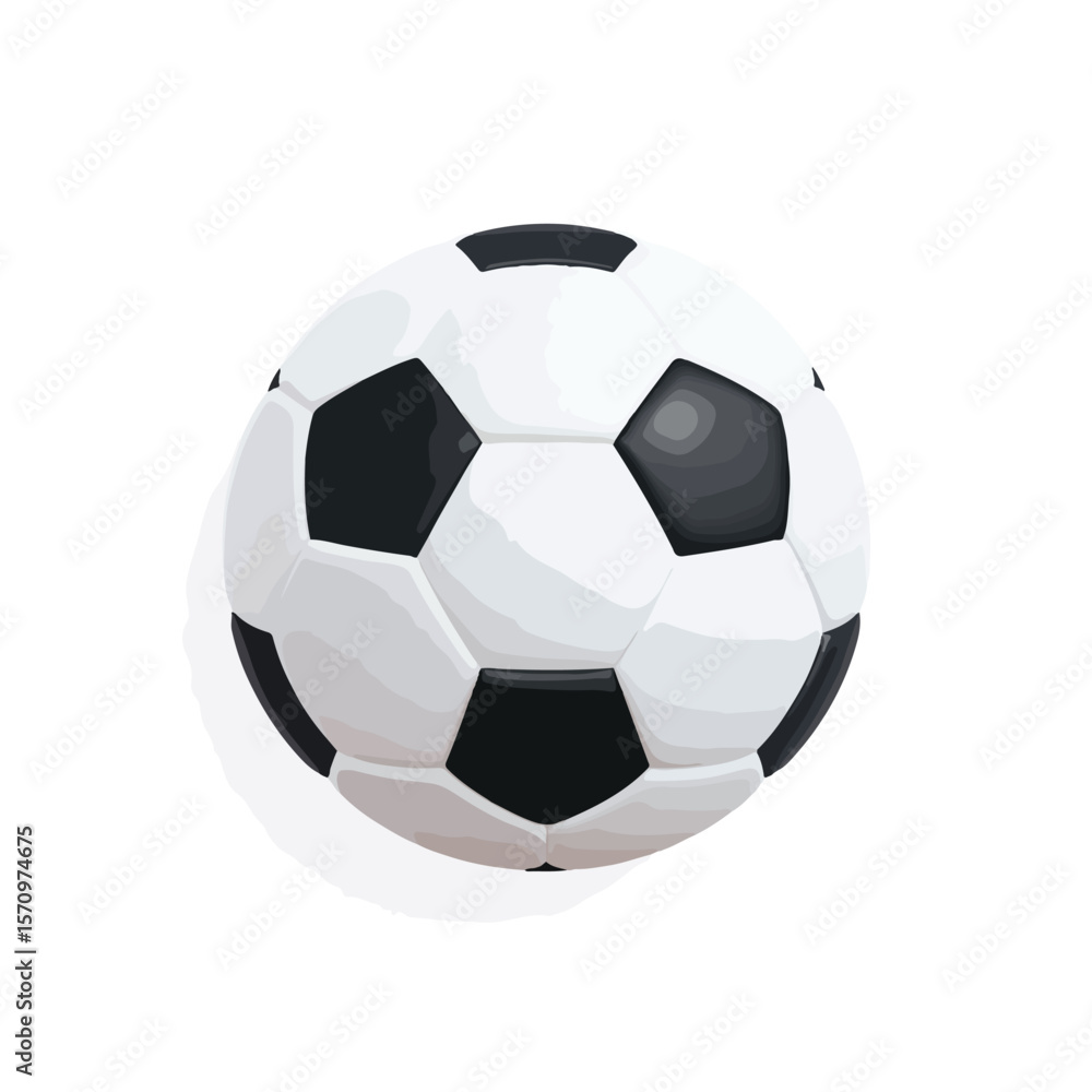 Fototapeta premium soccer ball isolated in White Background, soccer ball vector, Flat lay vector illustration