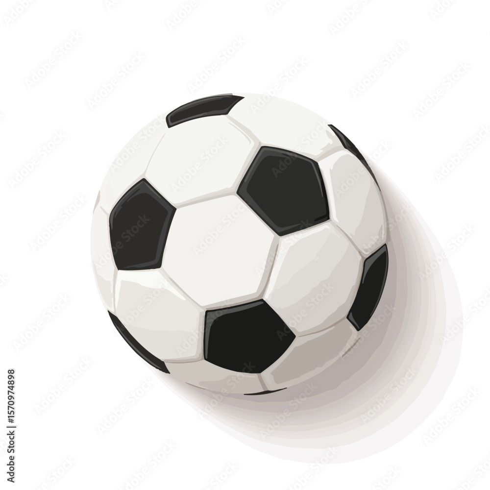Fototapeta premium soccer ball isolated in White Background, soccer ball vector, Flat lay vector illustration