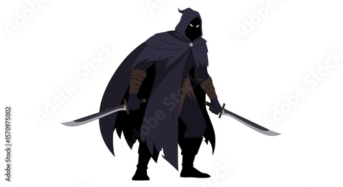 Fearsome Hooded Creature Vector Illustration