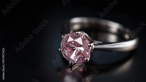 Elegant pink diamond engagement ring jewelry studio product photography luxurious setting close-up view love and commitment
