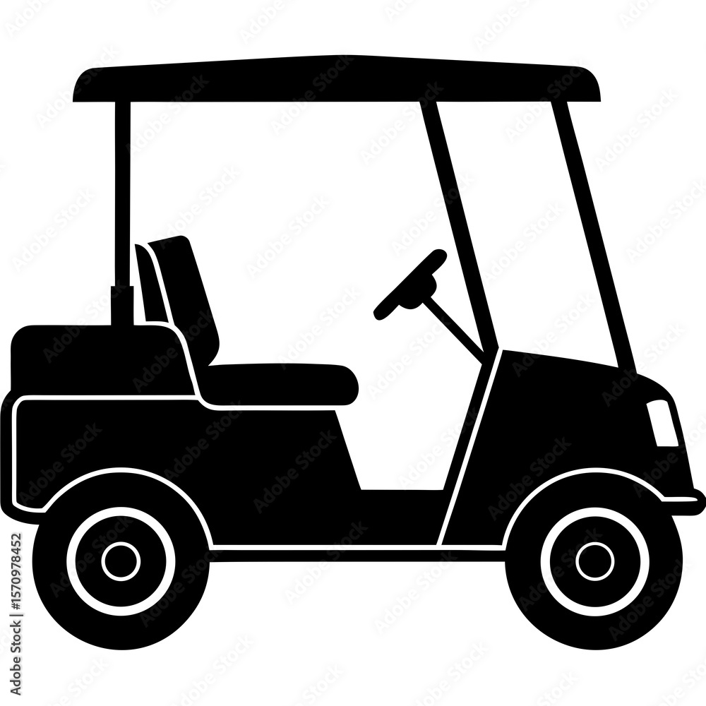 Fototapeta premium Golf Cart Silhouette Vector